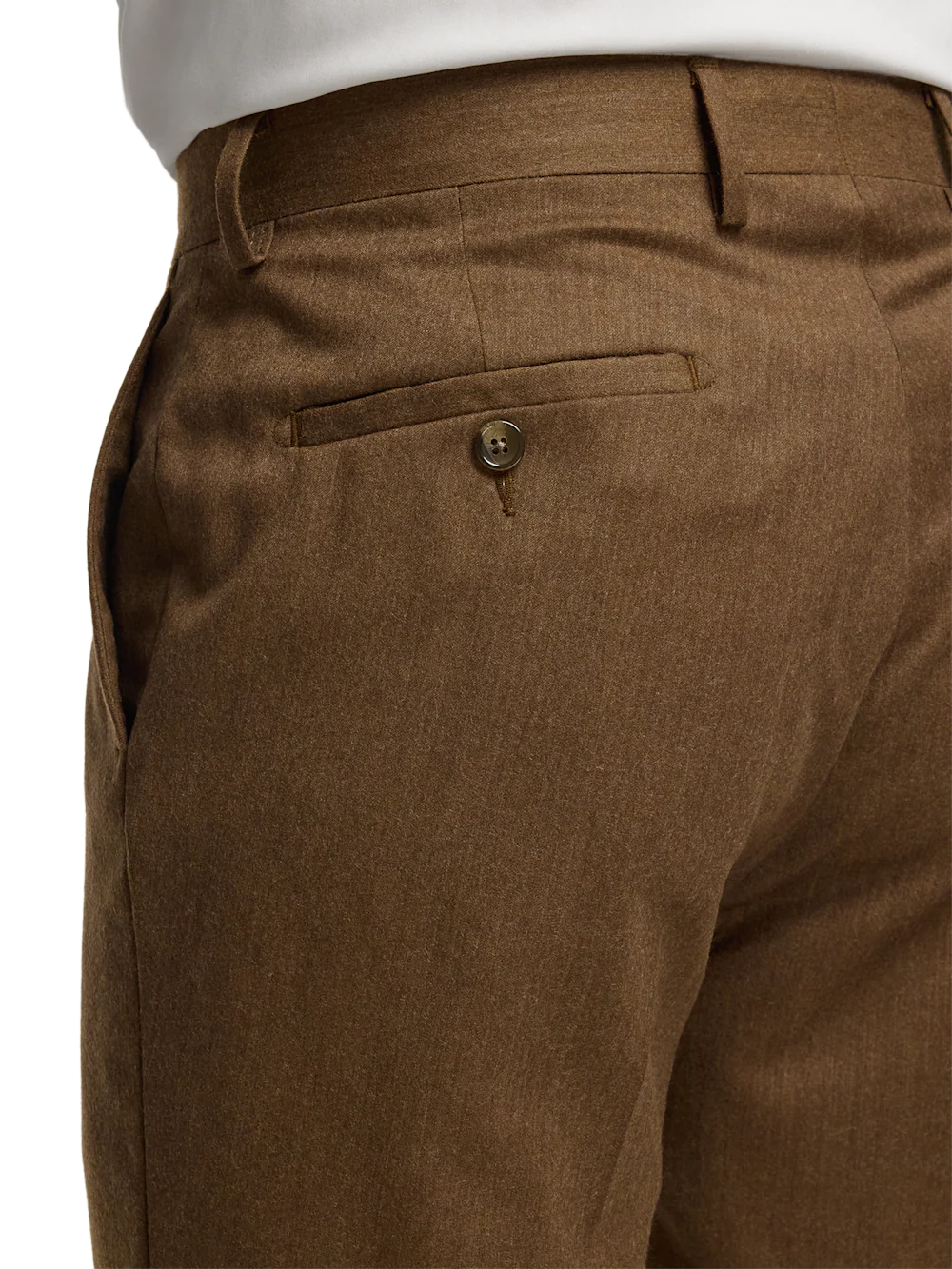 Wool Flannel Solid Pants - Brown - Image 6