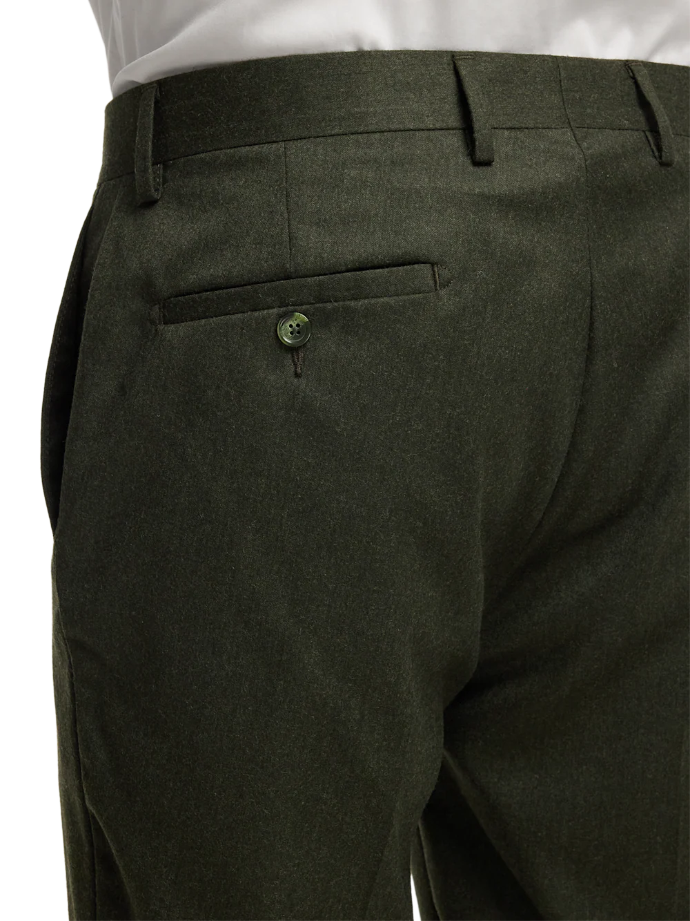 Wool Flannel Solid Pants - Dark Green - Image 6