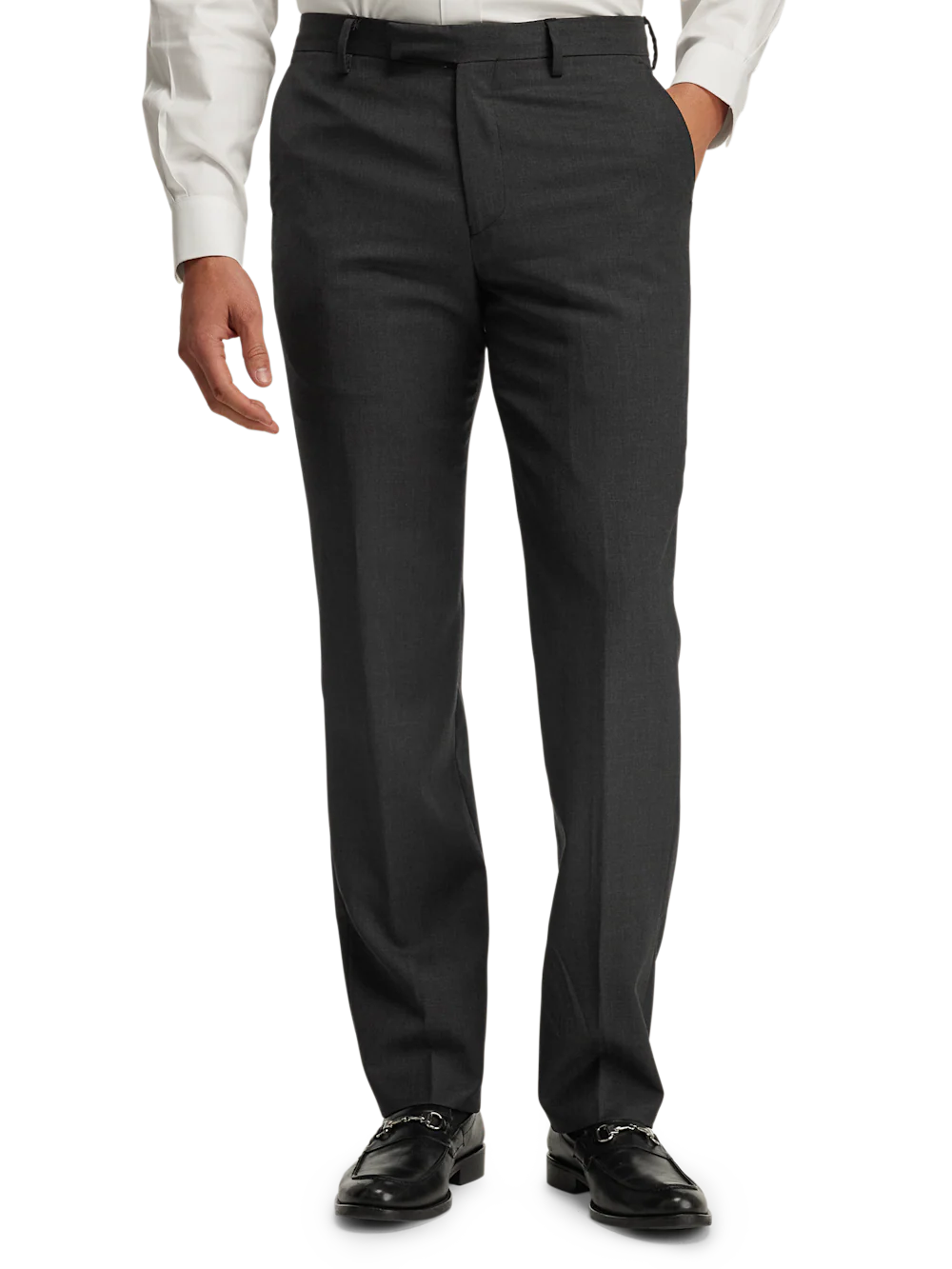 Wool Gabardine Pants - Charcoal - Image 3