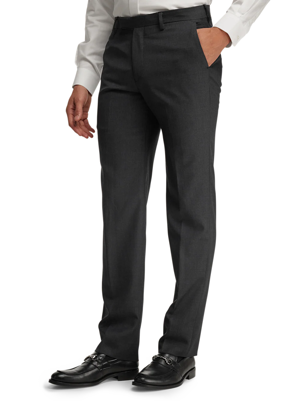 Wool Gabardine Pants - Charcoal - Image 4