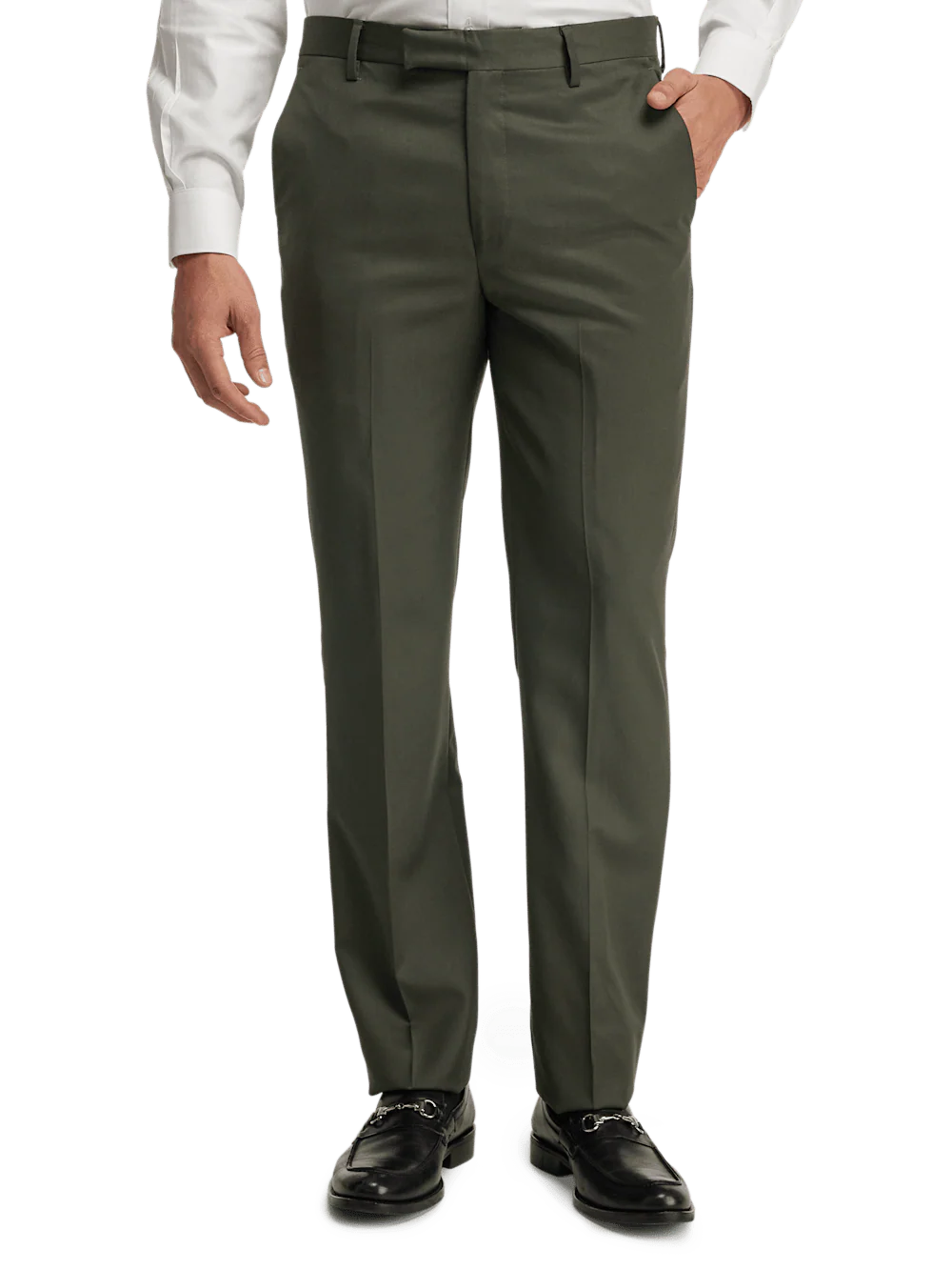 Wool Gabardine Pants - Olive - Image 2