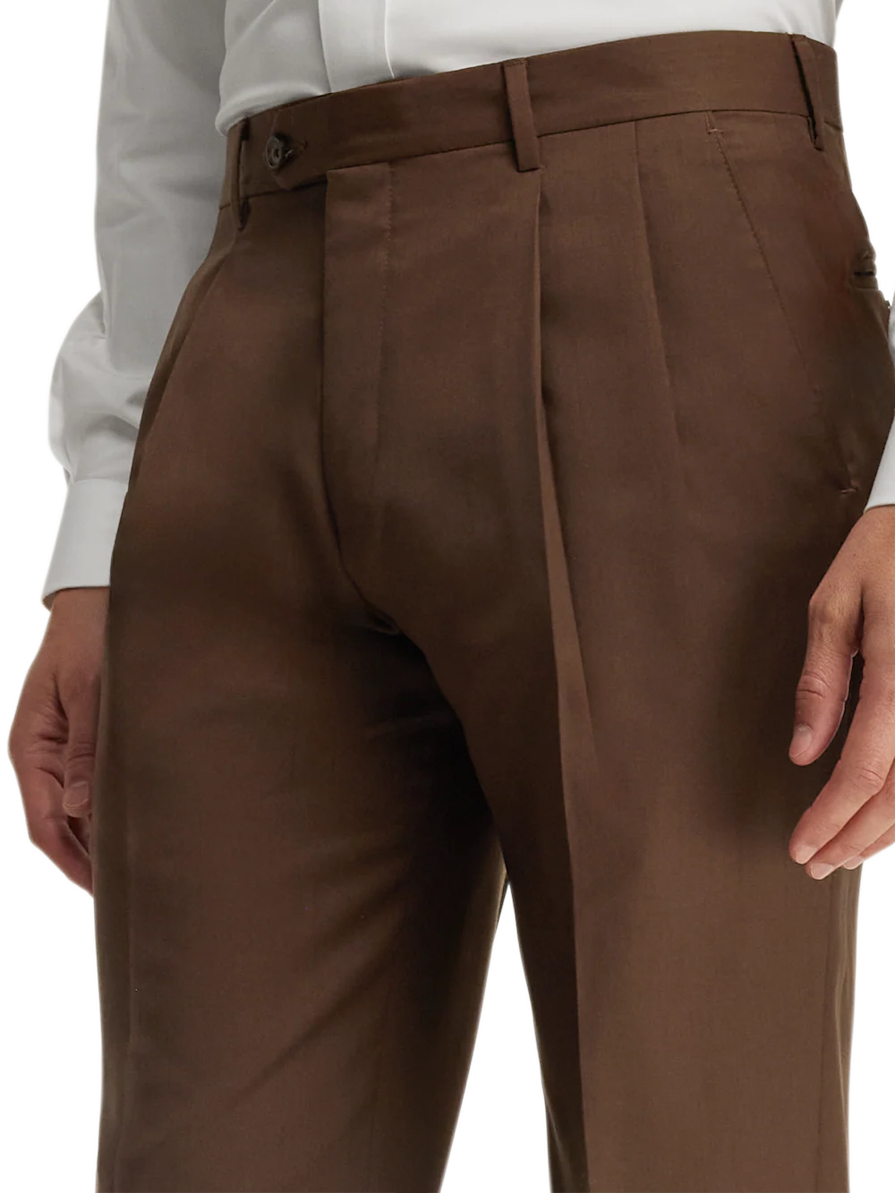 Wool Gabardine Pants - Brown - Image 10