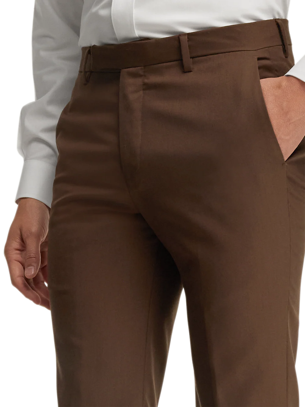 Wool Gabardine Pants - Brown - Image 5