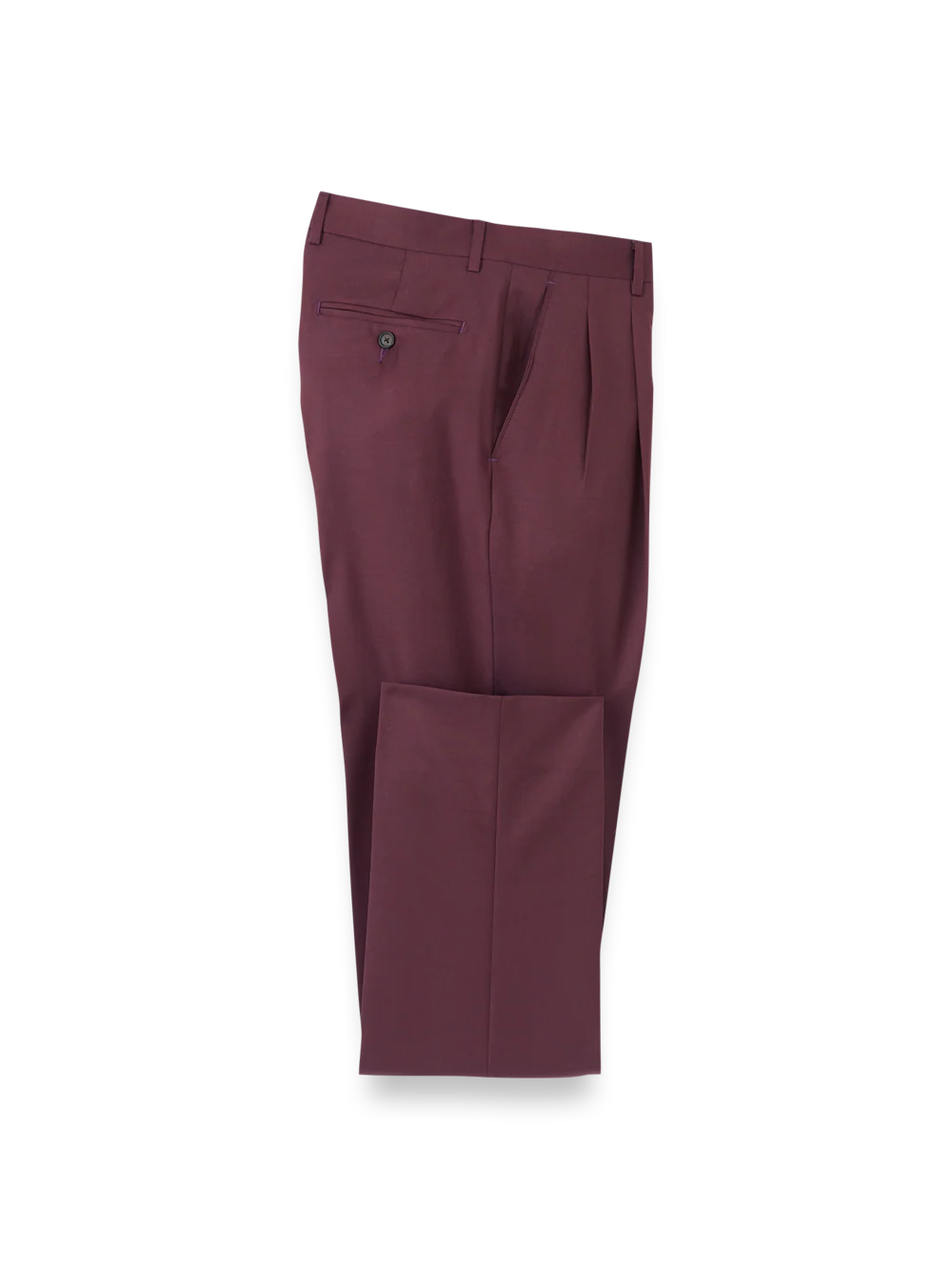 Wool Gabardine Pants - Burgundy - Image 6