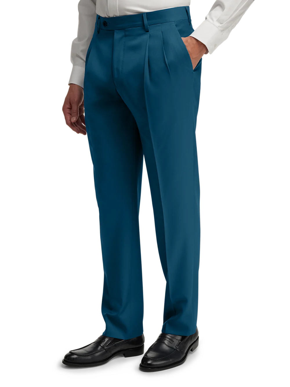 Wool Gabardine Pants - Dark Teal - Image 9