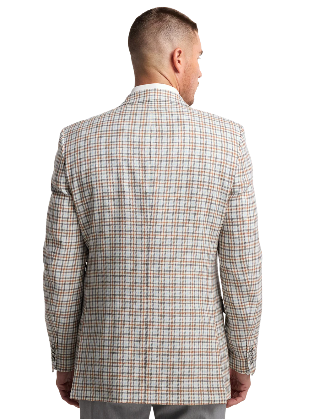 Wool Gingham Single Breasted Notch Lapel Sport Coat - Multi - Image 8