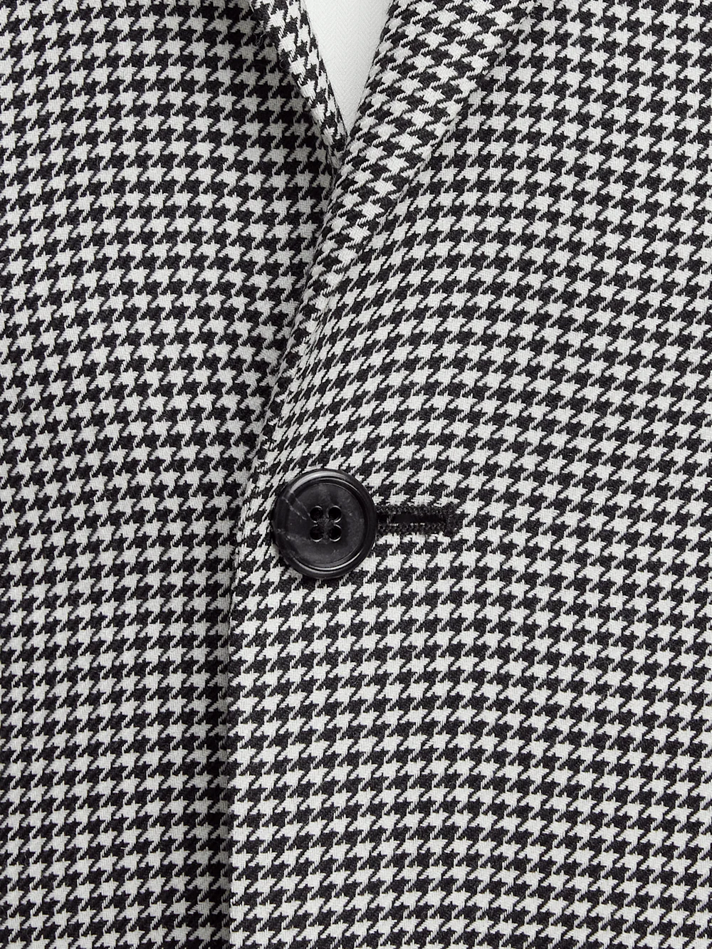 Wool Houndstooth Single Breasted Peak Lapel Sport Coat - Black/white - Image 5