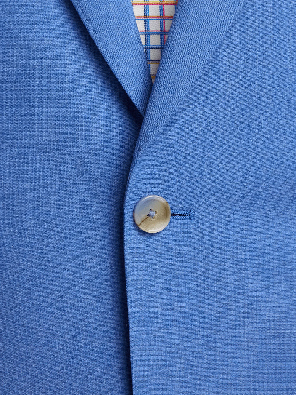 Wool Stretch Bengaline Peak Lapel Suit - French Blue - Image 5