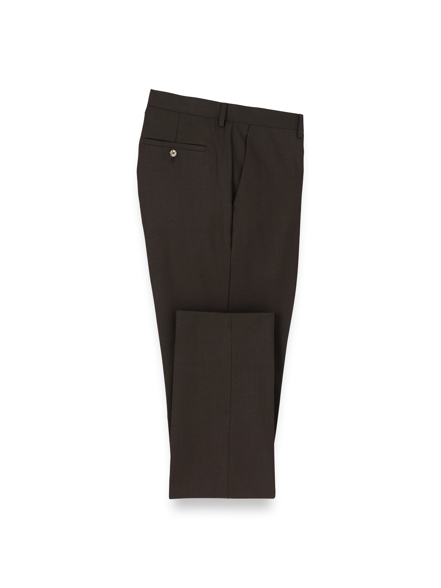 Wool Stretch Bengaline Single Breasted Peak Lapel Suit - Dark Brown - Image 11