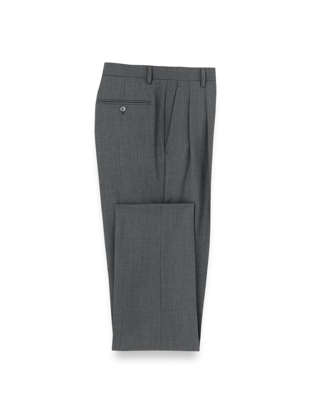 Wool Stretch Bengaline Single Breasted Peak Lapel Suit - Grey - Image 10