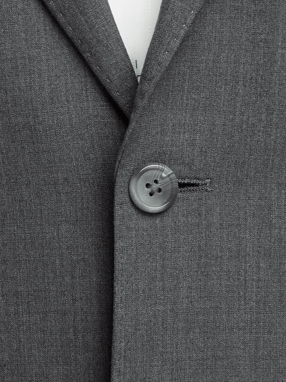 Wool Stretch Bengaline Single Breasted Peak Lapel Suit - Grey - Image 5
