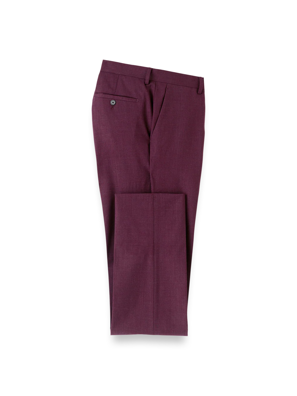 Wool Stretch Bengaline Single Breasted Peak Lapel Suit - Plum - Image 11