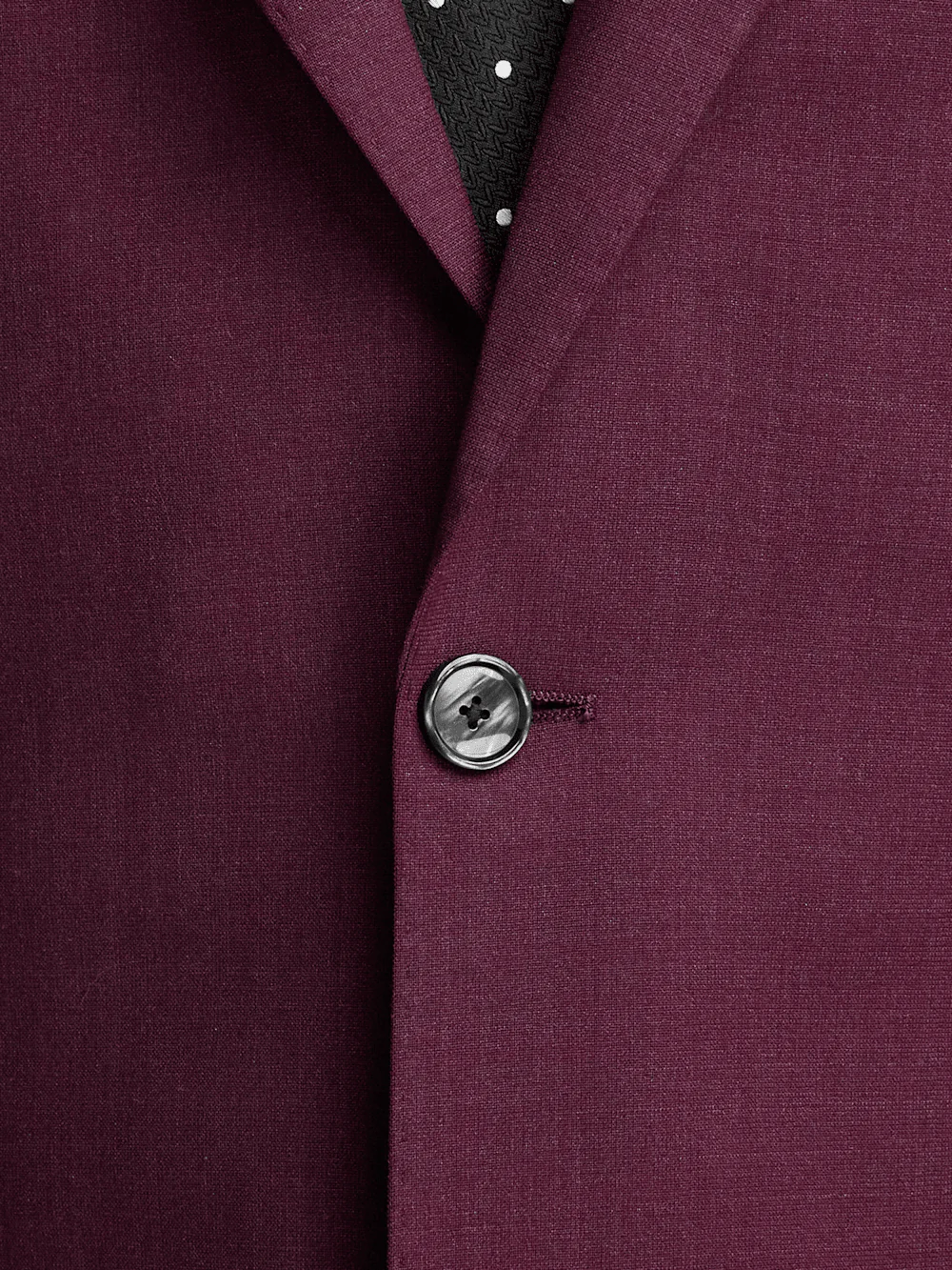 Wool Stretch Bengaline Single Breasted Peak Lapel Suit - Plum - Image 5