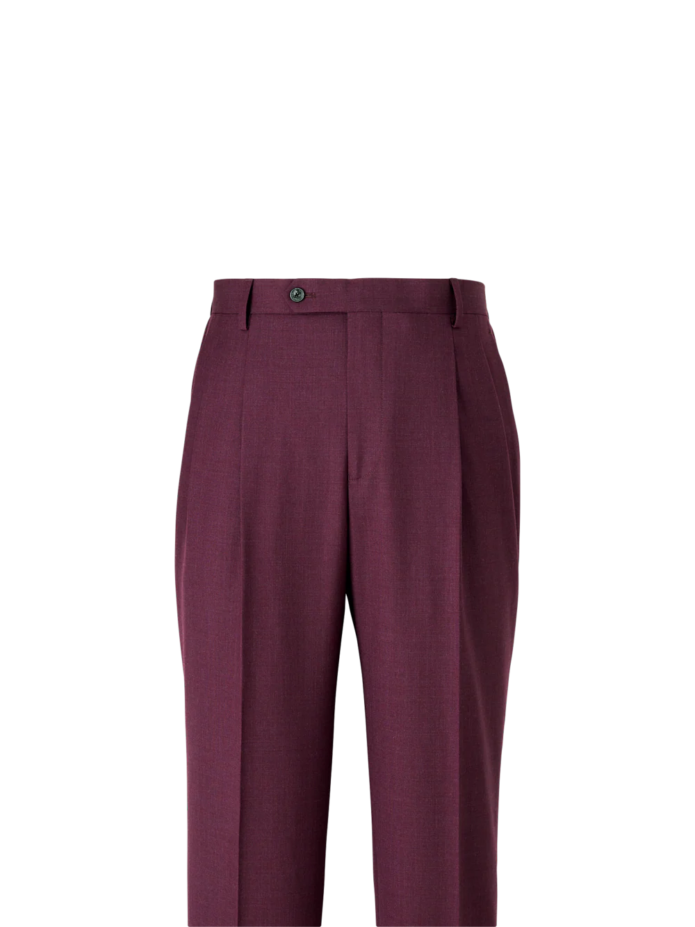 Wool Stretch Bengaline Suit Pants - Plum - Image 5