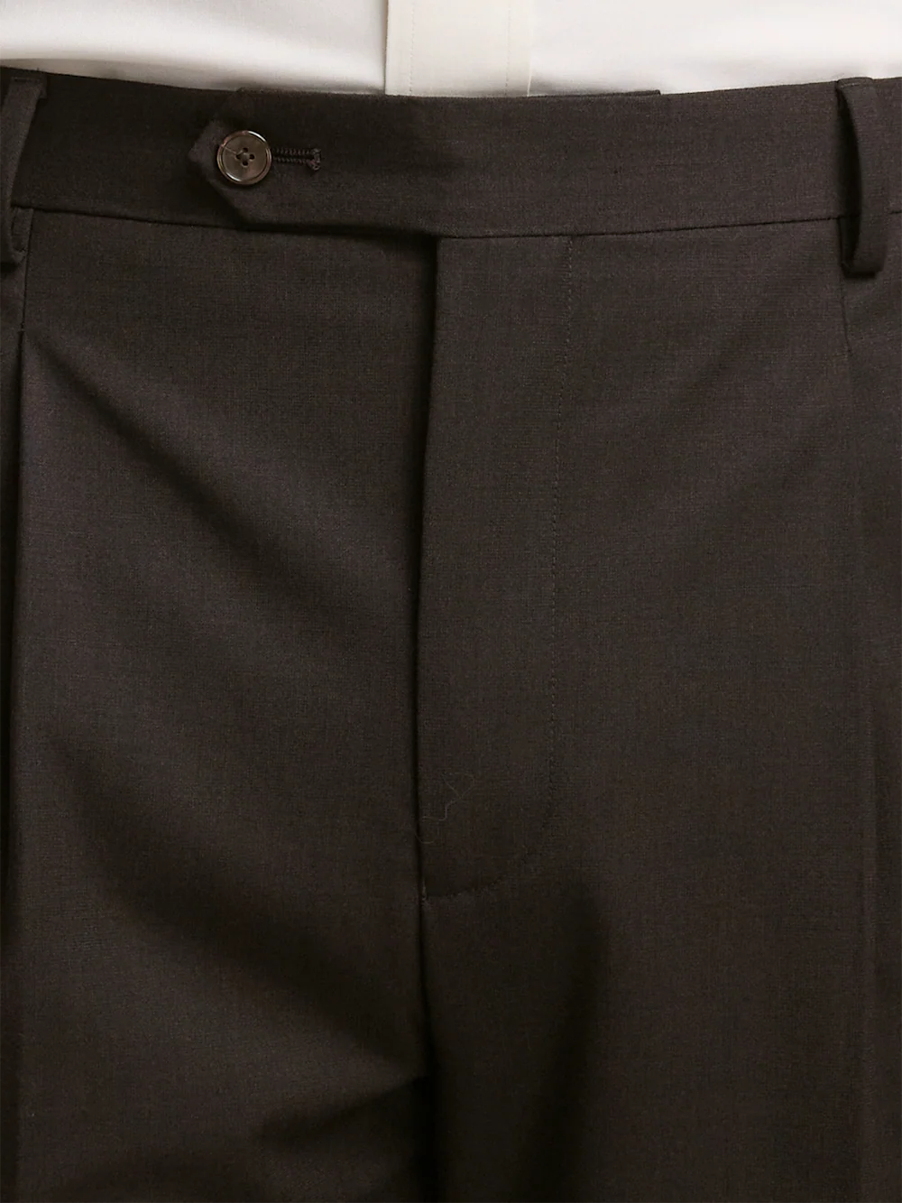 Wool Stretch Bengaline Suit Pants - Dark Brown - Image 8