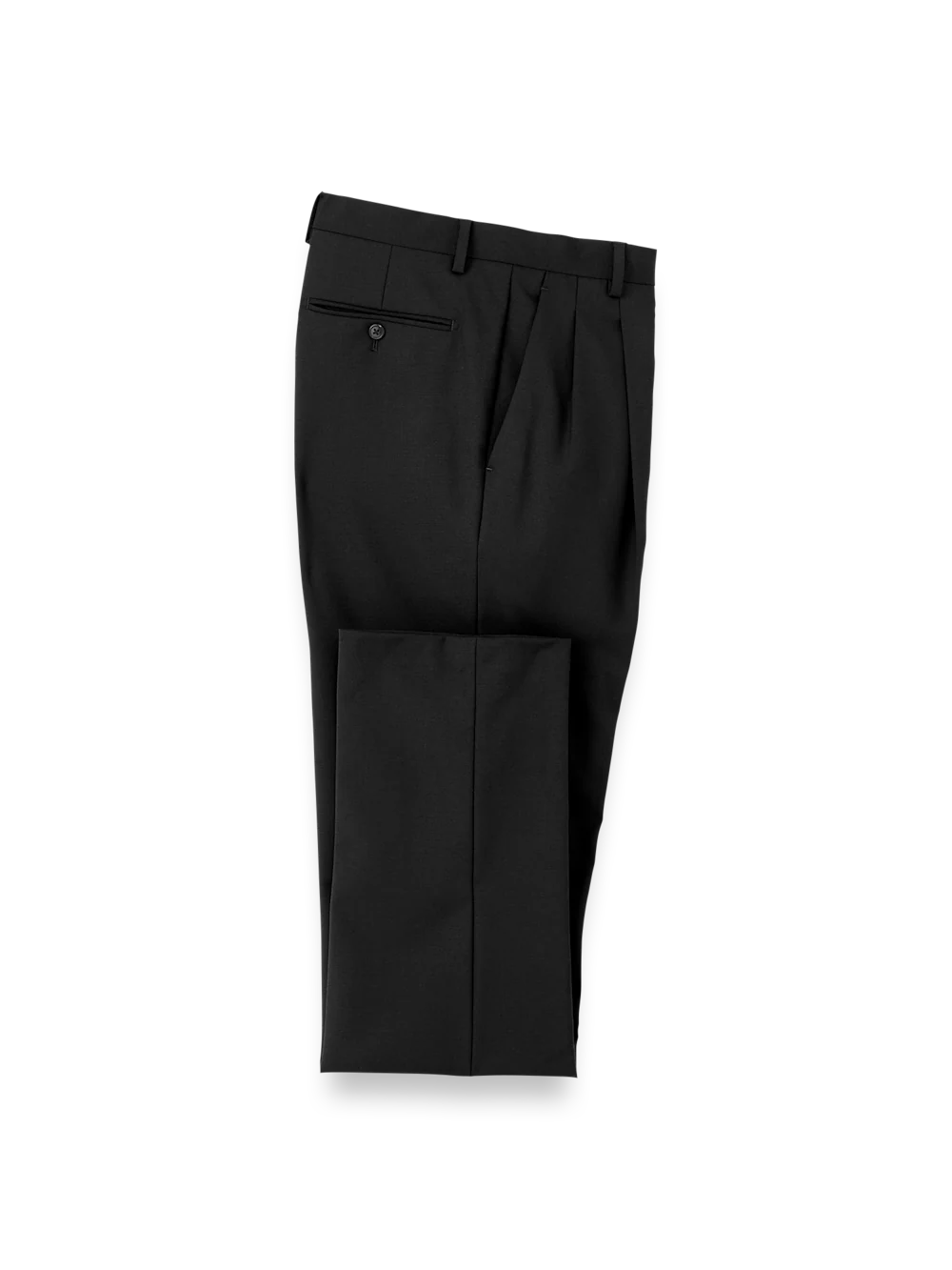 Wool Stretch Bengaline Suit Pants - Black - Image 5