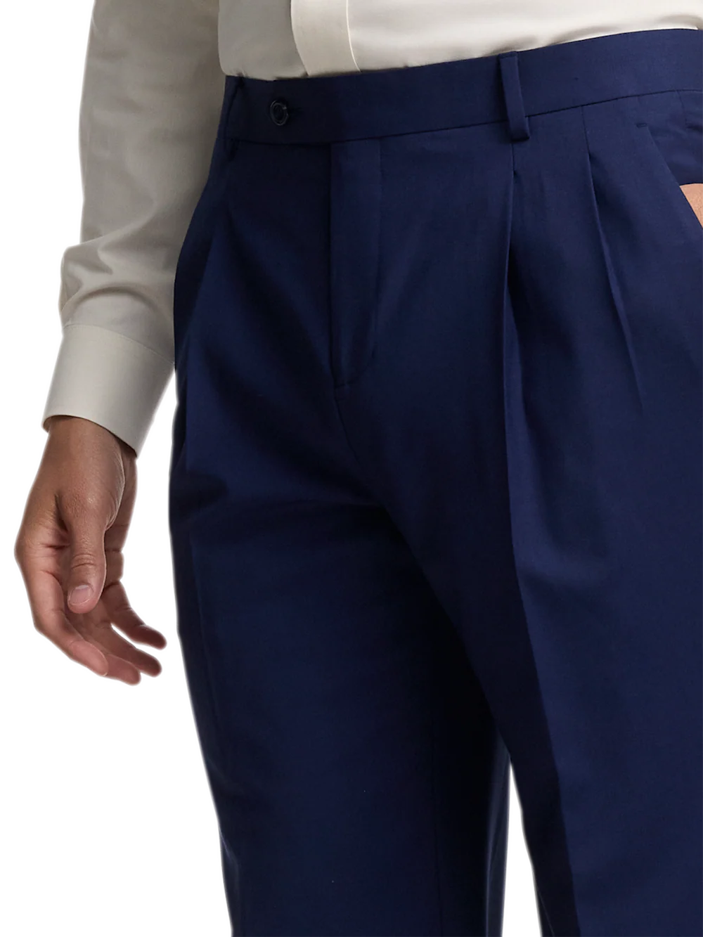 Wool Stretch Bengaline Suit Pants - Blue - Image 7
