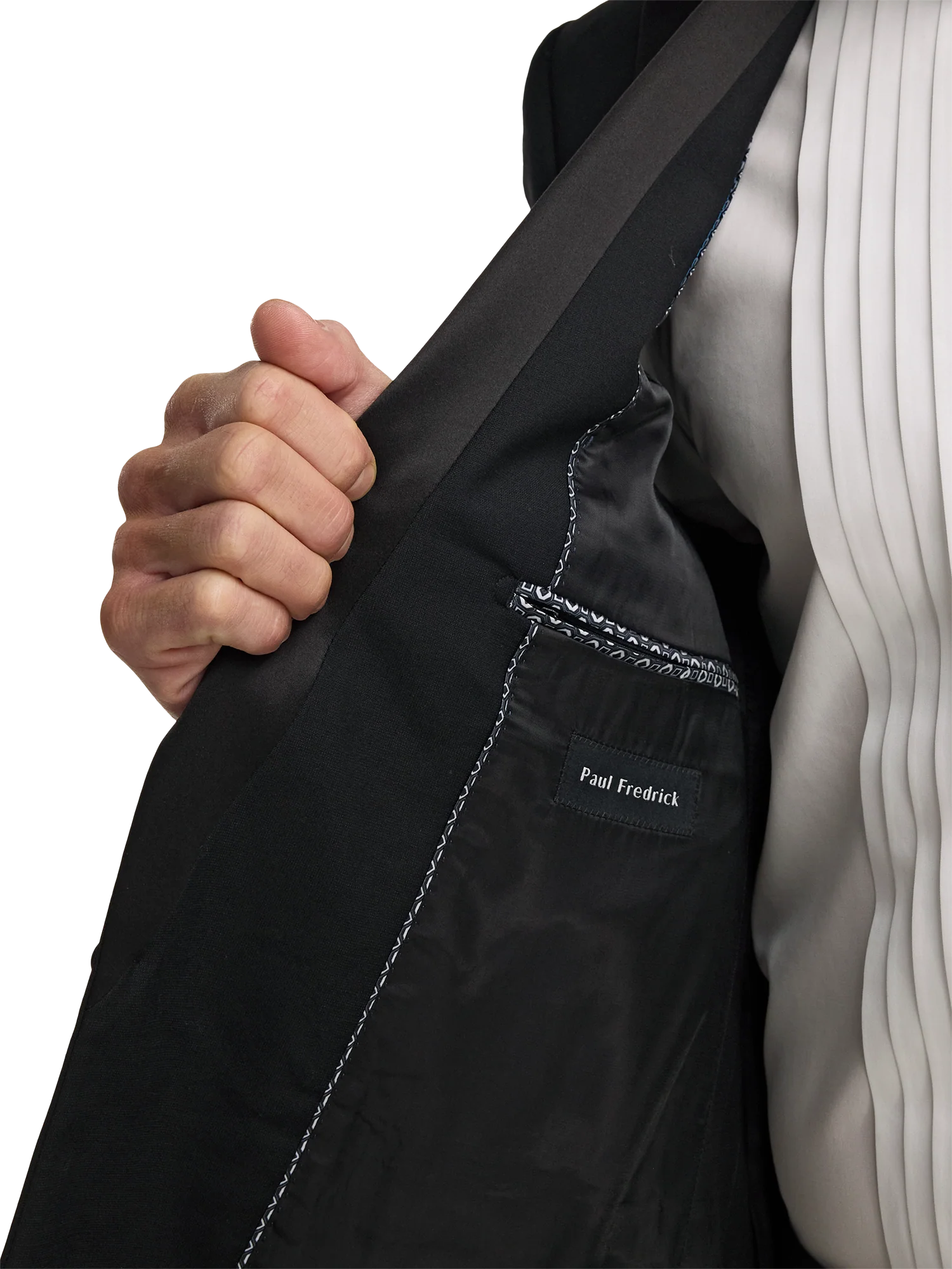 Wool Stretch Peak Lapel Tuxedo - Black - Image 4