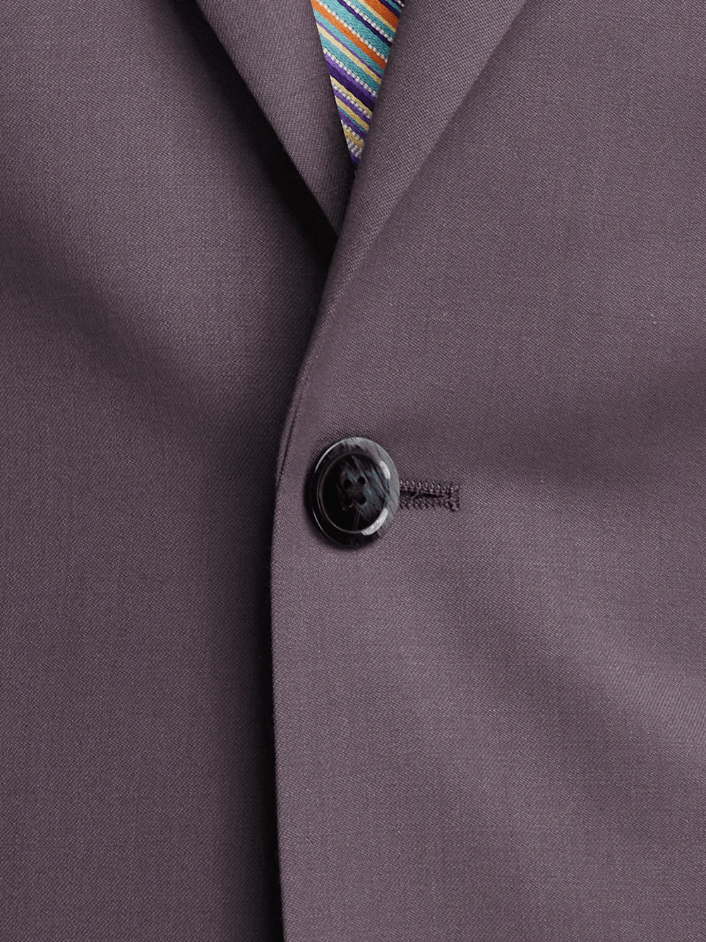 Wool Stretch Single Breasted Peak Lapel Suit Jacket - Slate Purple - Image 5